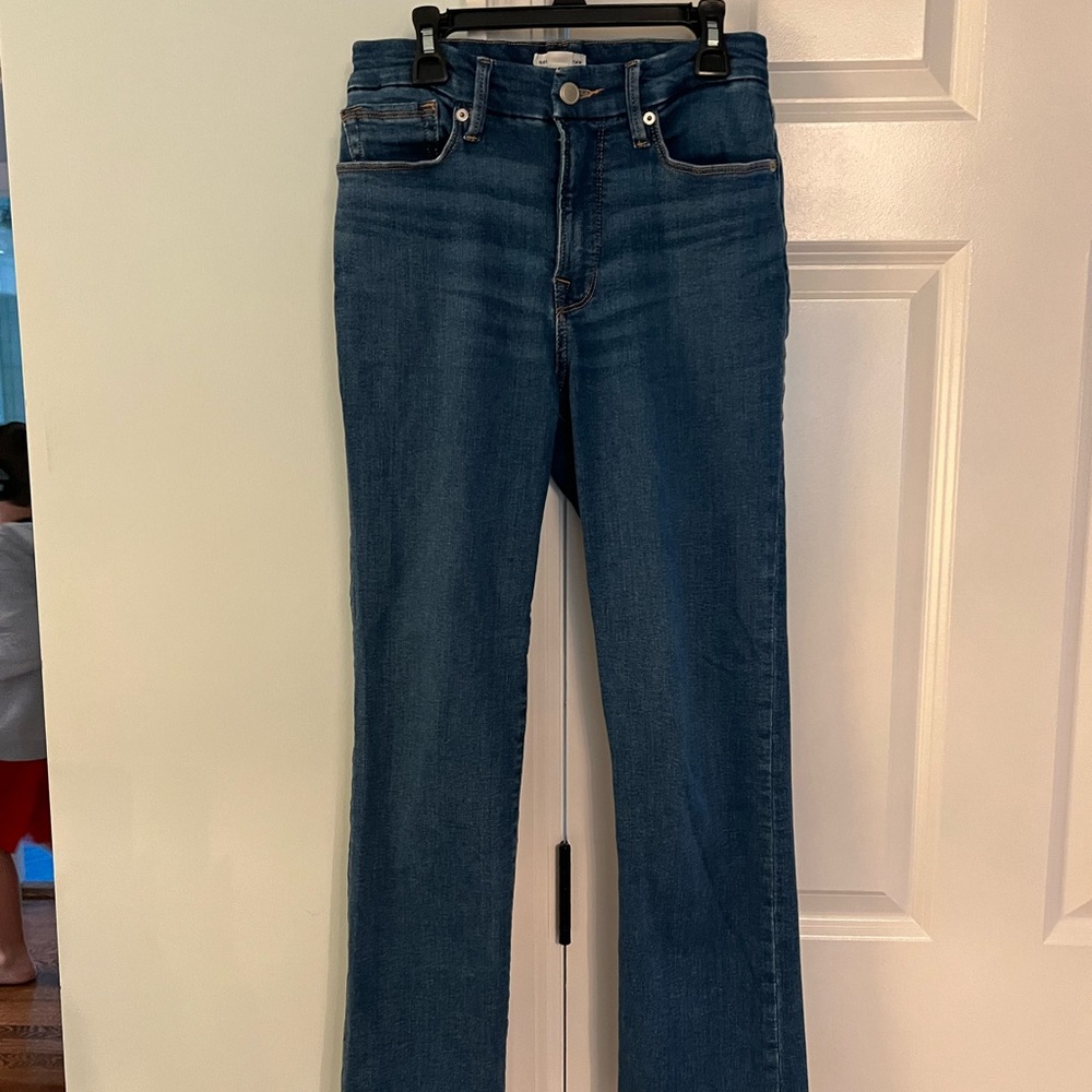 Good American Dark Blue Good Legs Straight Leg Jeans
